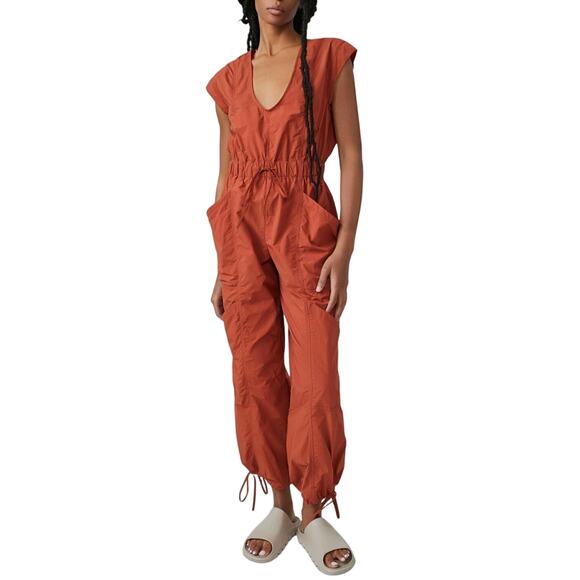 Free People Pants - Free People Fly by Night Jumpsuit in Red Earth size Medium